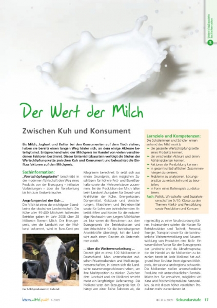 Der Wert der Milch