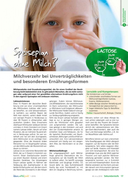 Speiseplan ohne Milch?