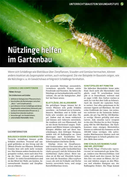 Nützlinge helfen im Gartenbau