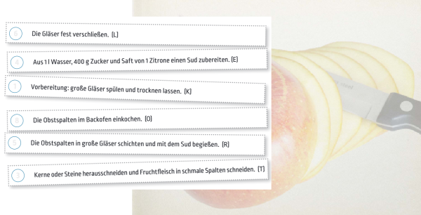 Schnipseln für Obstkompott